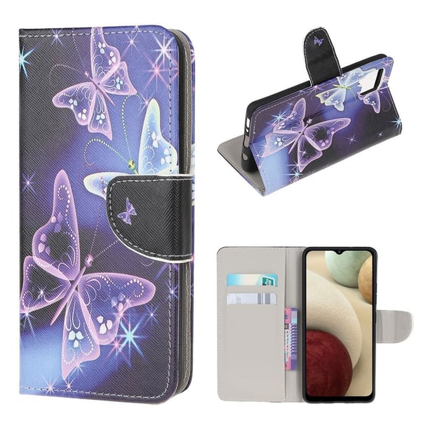 Wonderland Samsung Galaxy A12 5G Flippetui - Lilla Sommerfugl