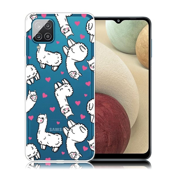 Deco Samsung Galaxy A12 5G kotelot - Pörröinen Laama Deco Samsung Galaxy A12 5G kotelot - Pörröinen Laama