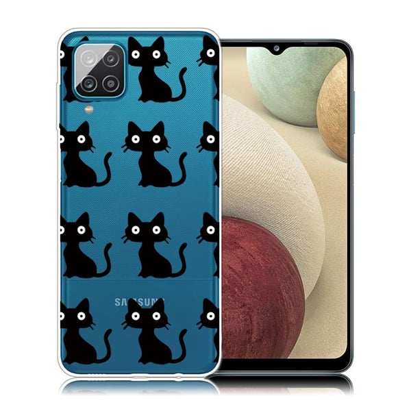 Deco Samsung Galaxy A12 5G kotelot - Musta Kissa Deco Samsung Galaxy A12 5G kotelot - Musta Kissa