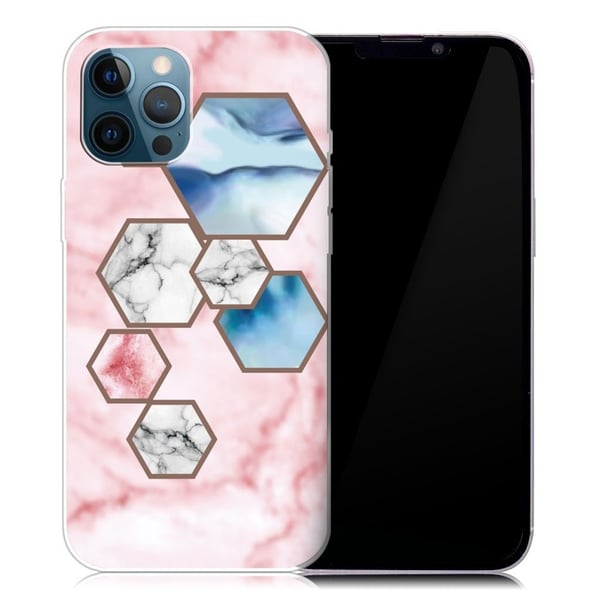 Marble design iPhone 13 Pro Max cover - Sekskantet Fragmentmarmor