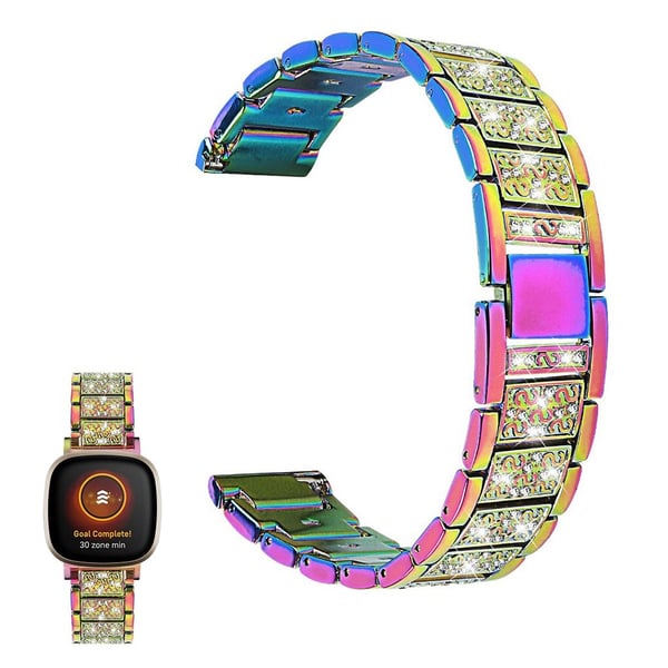 Fitbit Sense / Versa 3 elegant urrem med rhinestone dekor - Flerfarget