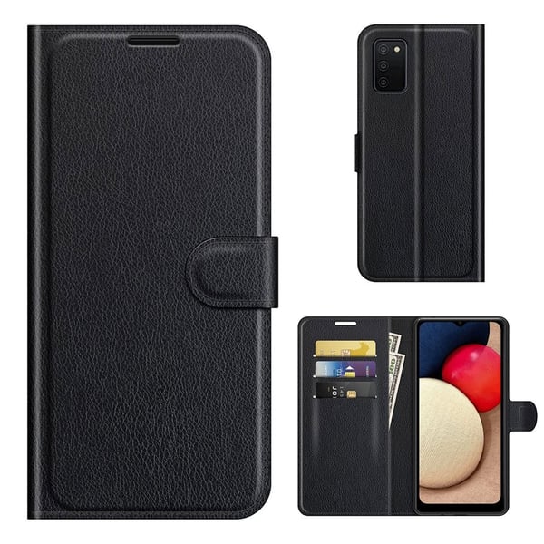 Classic Samsung Galaxy A03s flip etui - Svart