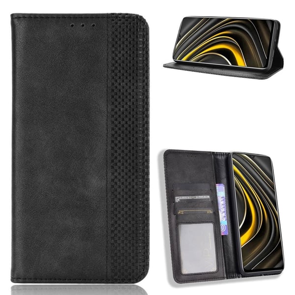 Bofink Vintage Xiaomi Poco M3 Lær Etui - Svart