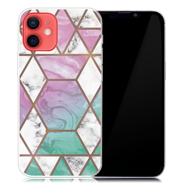 Marble design iPhone 13 cover - Hvid Diamant I Farverig Baggrund