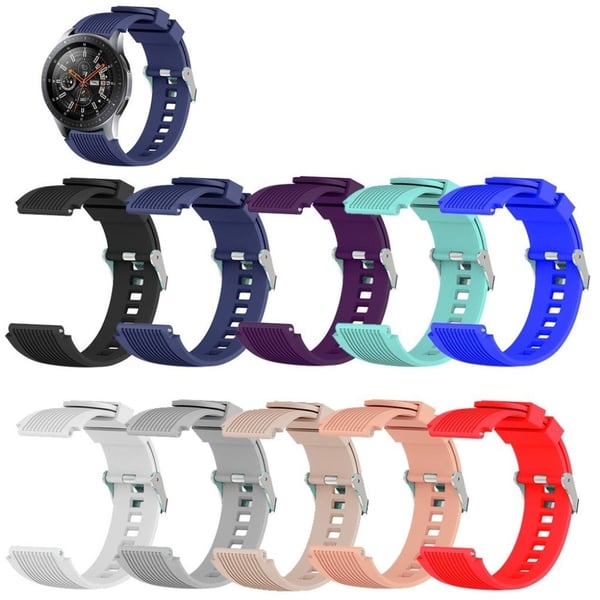 22mm Universal line ætset silikone urrem - Lilla
