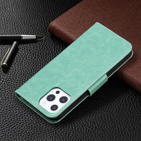 Butterfly iPhone 13 Pro skinnveske - Grønn
