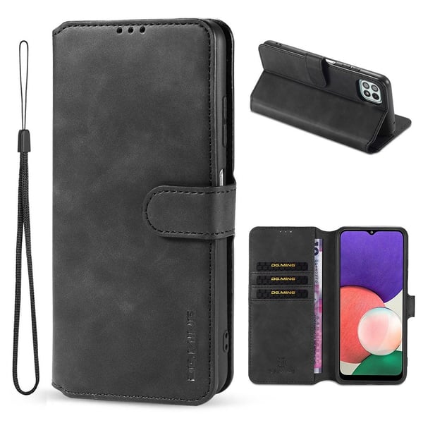 DG.MING Samsung Galaxy A22 5G retroetui - Svart