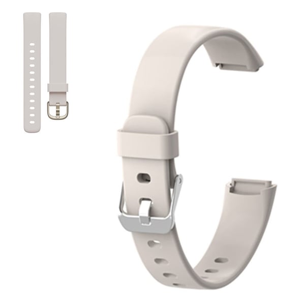 Fitbit Luxe ensfarget klokkerem i silikon - Beige / Størrelse: L