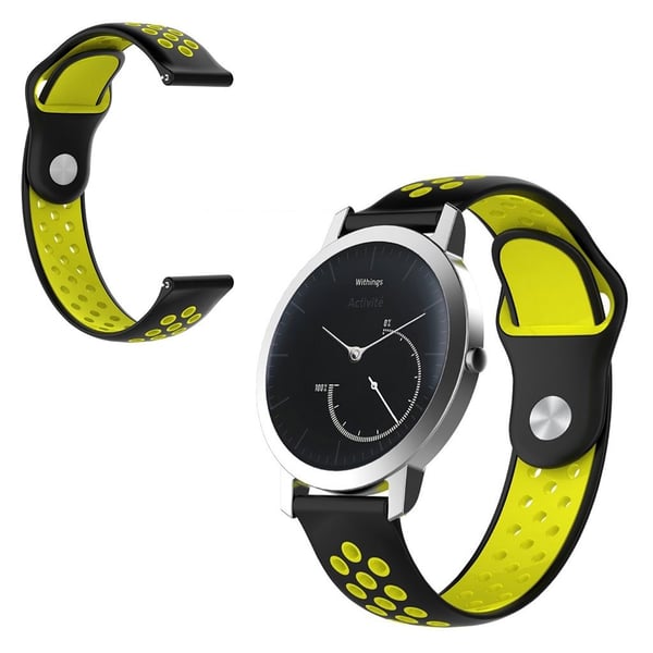 Withings Steel HR (40 mm) tofarvet urrem i silikone - Sort / Sort