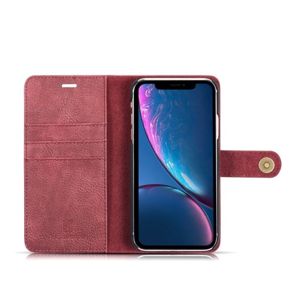 DG.MING iPhone Xr 2-i-1 pungetui - Rød