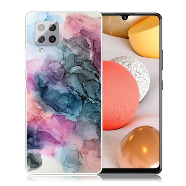 Marble Samsung Galaxy A42 5G Etui - Osmose Of Rose og Green