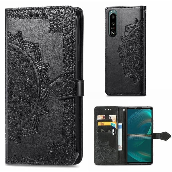 Mandala Sony Xperia 5 III etui i lær - Svart
