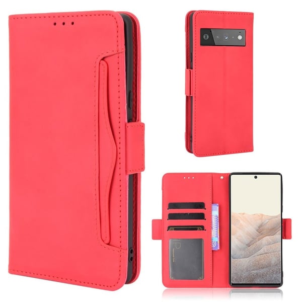 Lommebok-etui i moderne skinn-design Google Pixel 6 Pro - Rød