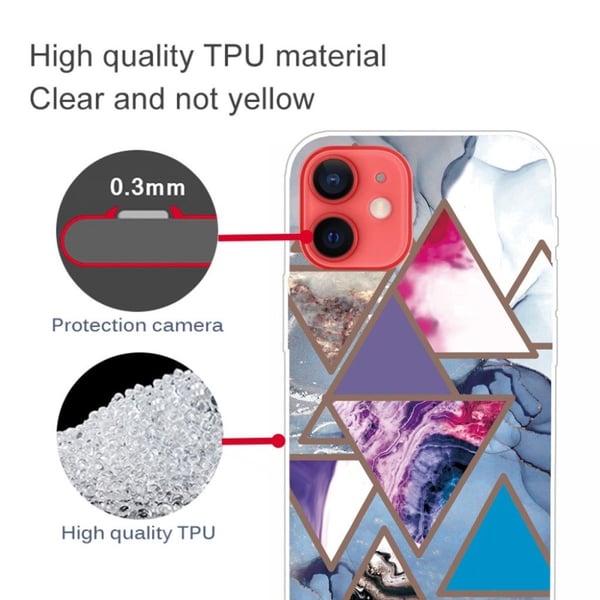 Marble design iPhone 13 Mini cover - Trekantsmønstre I Marmor