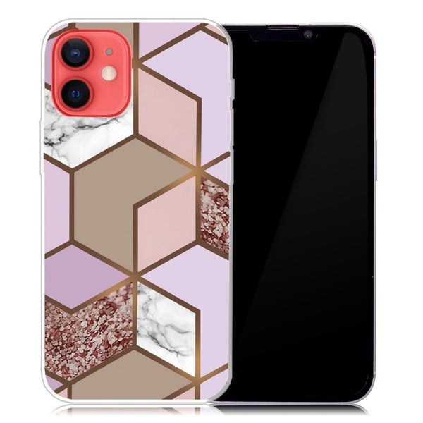 Marmordesign iPhone 13 deksel - Gylne, Frodige Fliser