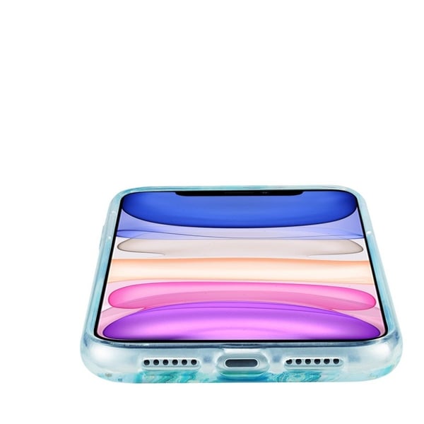 Marble design iPhone 11 kotelot - Vihreä / Sininen