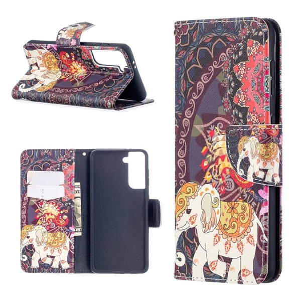 Wonderland Samsung Galaxy S21 Flippetui - Elefant Wonderland Samsung Galaxy S21 Flippetui - Elefant