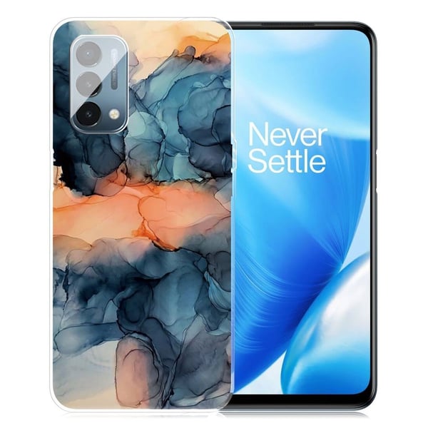 Marmordesign OnePlus Nord N200 5G deksel - Oransje Mellom Det Blå