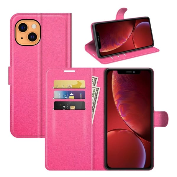 Klassisk iPhone 13 Mini flip etui - Pink