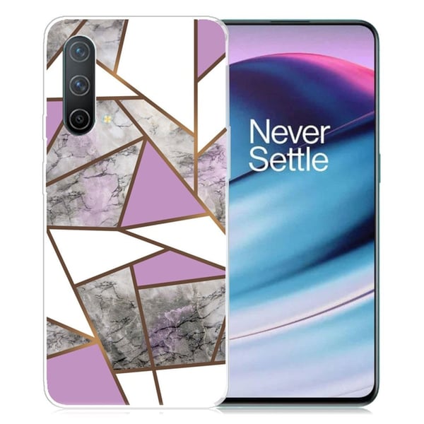 Marmordesign OnePlus Nord CE 5G deksel - Lilla / Hvit / Grå Marmor