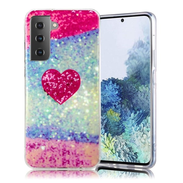 Marmormotiv Samsung Galaxy S21 Plus 5G skal - Ros Hjärta Marmormotiv Samsung Galaxy S21 Plus 5G skal - Ros Hjärta