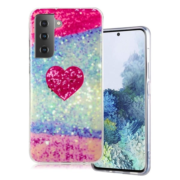 Marmormotiv Samsung Galaxy S21 Plus 5G skal - Ros Hjärta Marmormotiv Samsung Galaxy S21 Plus 5G skal - Ros Hjärta