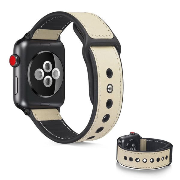Apple Watch Series 6 / 5 40 mm elegant lærarmbånd - Beige