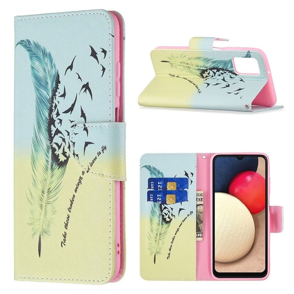 Wonderland Samsung Galaxy A03s flip-etui - Fjær Og Fugl
