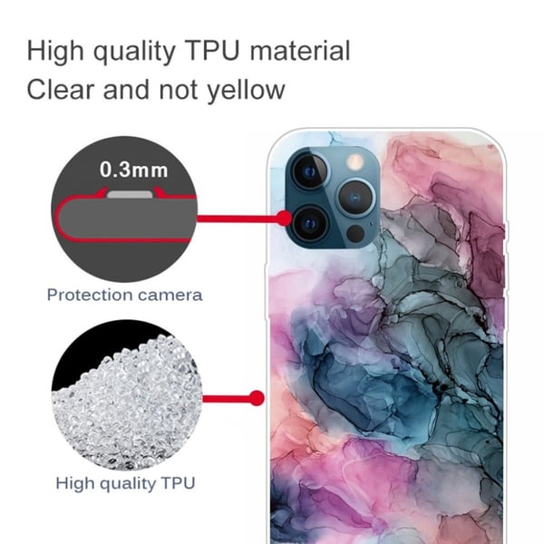 Marble design iPhone 13 Pro Max cover - Osmose Af Rosa Og Grøn