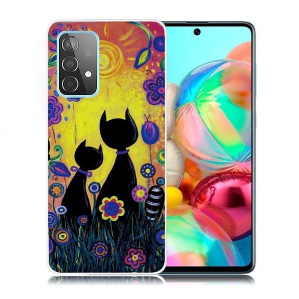Deco Samsung Galaxy A72 5G Etui - Svarte Katter