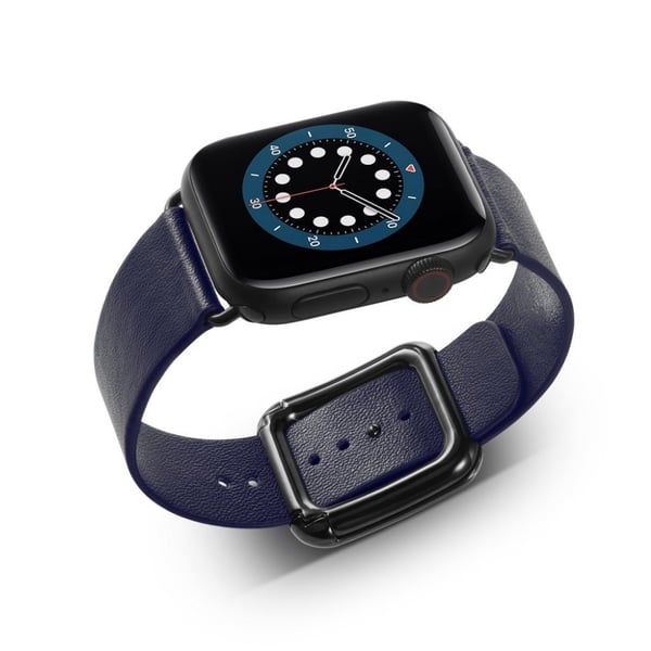 Apple Watch 40 mm urrem i mikrofiberlæder + spænde i rustfrit stål - Midnatsblå
