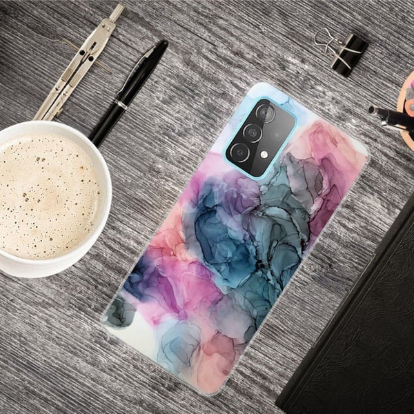 Marble Samsung Galaxy A52 5G Etui - Osmose Of Rose og Green