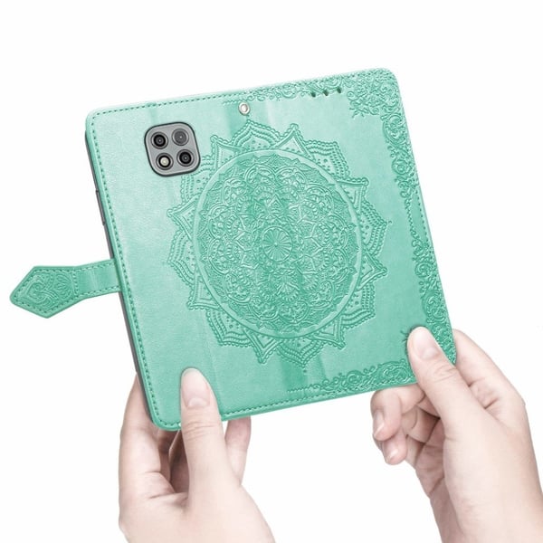 Mandala Motorola Moto G Power (2021) etui i lær - Grønn