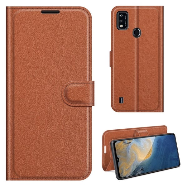 Klassisk ZTE Blade A51 flip etui - Brun