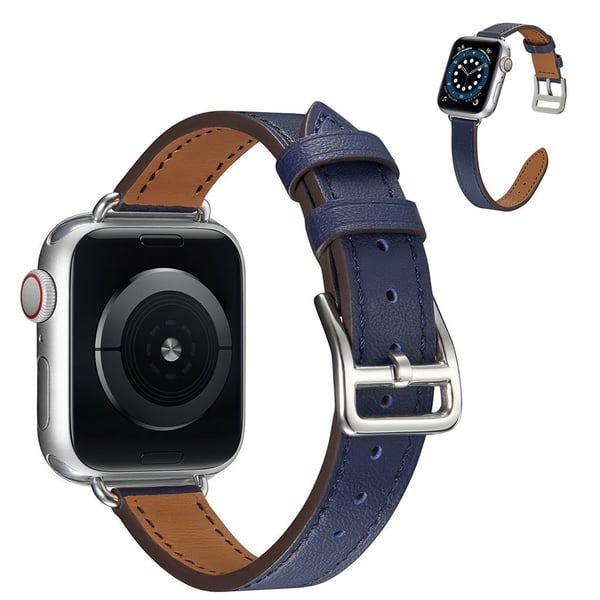 Apple Watch 40 mm enkel klokkerem i skinn - Blå