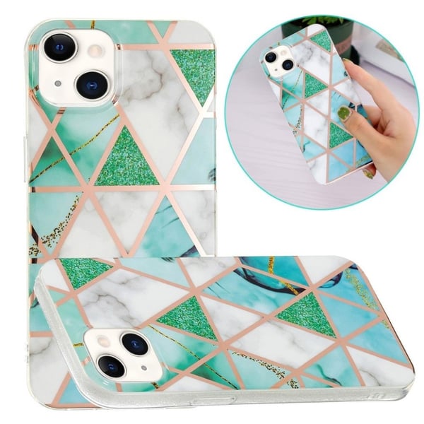 Marble iPhone 13 Etui - Grønn / Hvit