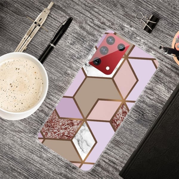 Marmormotiv Samsung Galaxy S21 Ultra 5G skal - Gyllene Frodiga Kakelplattor