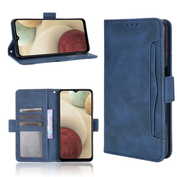 Lommebok-etui i moderne skinn-design Samsung Galaxy M32 - Blå