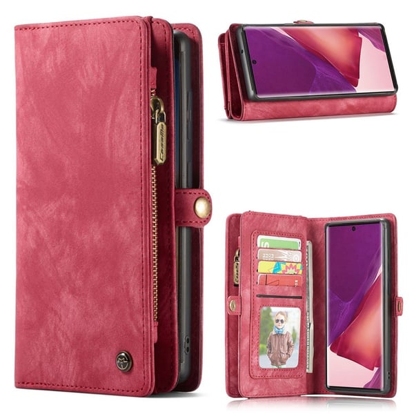 CaseMe Samsung Galaxy S21 Plus Lommebok med Glidelås - Rød