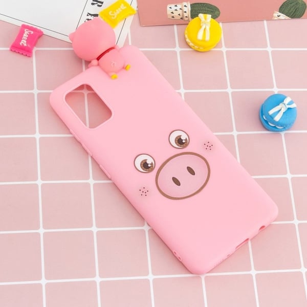 Cute 3d Samsung Galaxy A02s Etui - Pink Pig