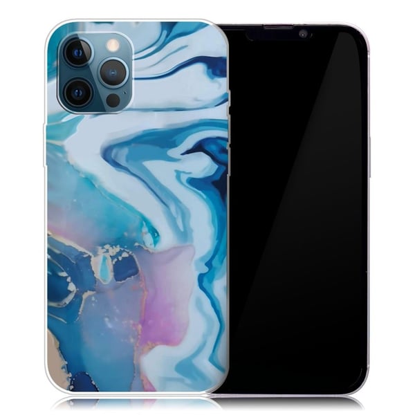 Marmordesign iPhone 13 Pro deksel - Blå Skvett