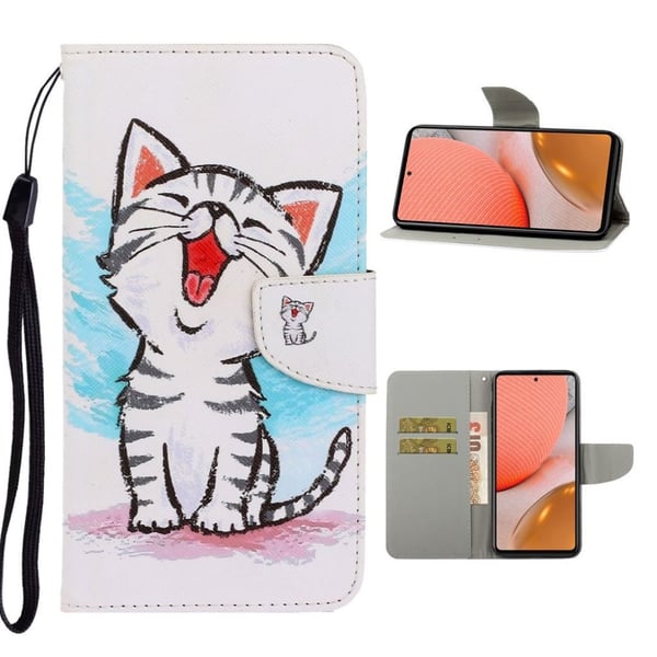 Wonderland Samsung Galaxy A72 5G Flippetui - Søt Katt