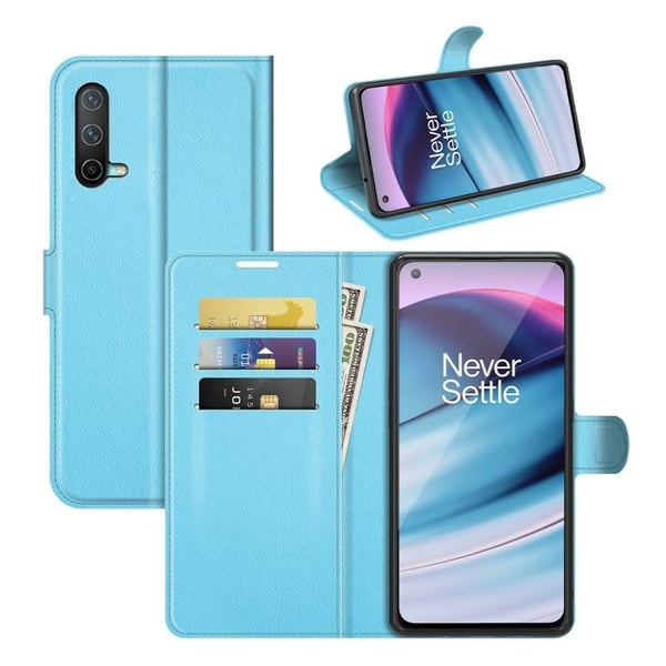 Klassisk OnePlus Nord CE 5G flip etui - Blå