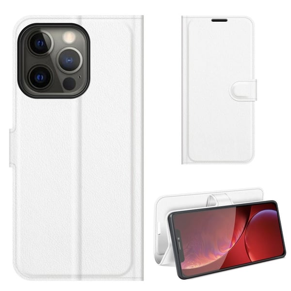 Klassisk iPhone 13 Pro flip etui - Hvid Klassisk iPhone 13 Pro flip etui - Hvid