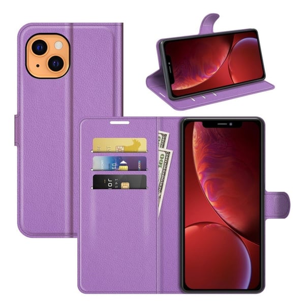 Klassisk iPhone 13 Mini flip etui - Lilla