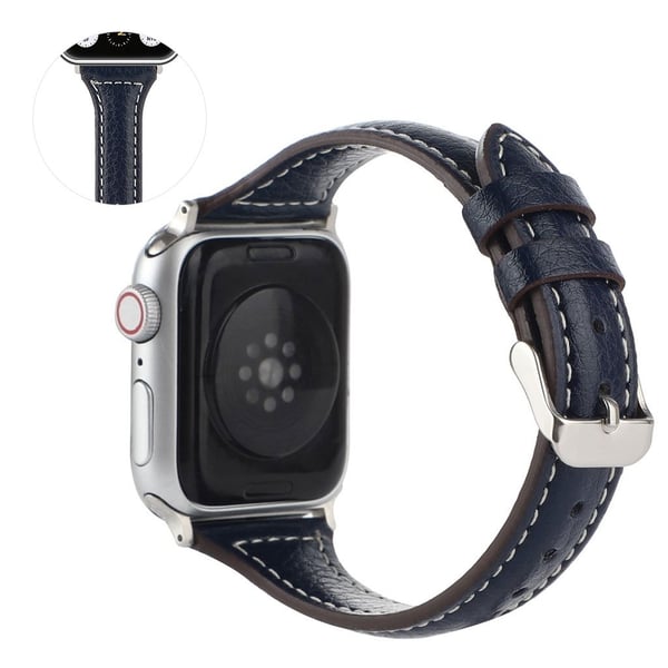 Apple Watch 40 mm klokkerem i litchi-teksturskinn - Blå