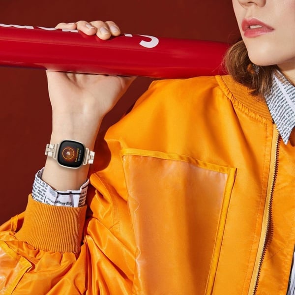 Fitbit Sense / Versa 3 urrem med rhinestone dekor - Gull