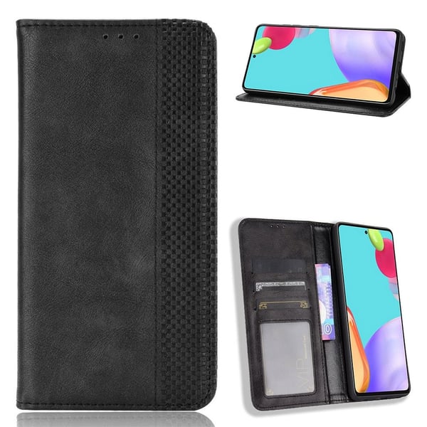 Bofink Vintage Samsung Galaxy A52 5G Lær Etui - Svart