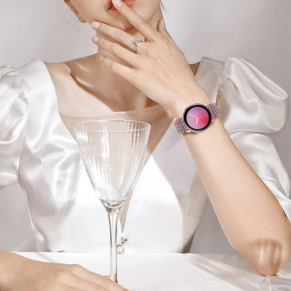Samsung Galaxy Watch 3 (41 mm) / Watch (42 mm) klokkerem i rustfritt stål med syv perler - Rosa Rose
