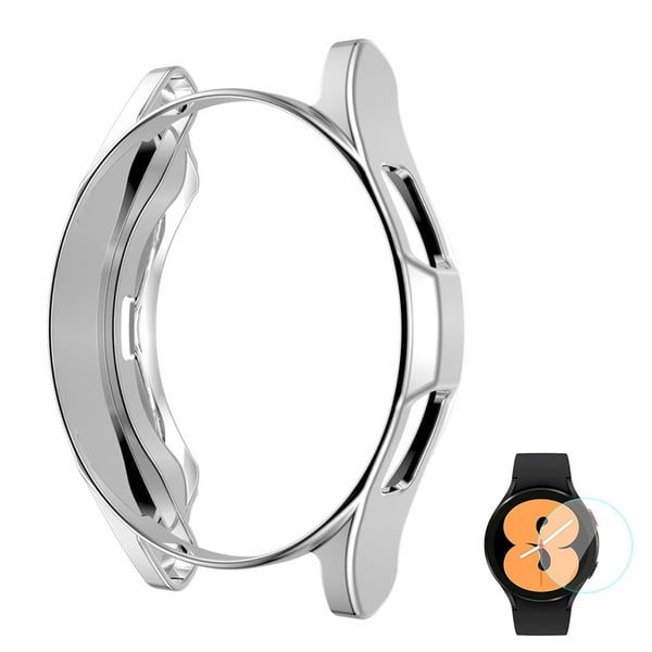 ENKAY 2-i-1 Samsung Galaxy Watch 4 Classic (46 mm) TPU-deksel + skjermbeskytter i herdet glass - Sølv
